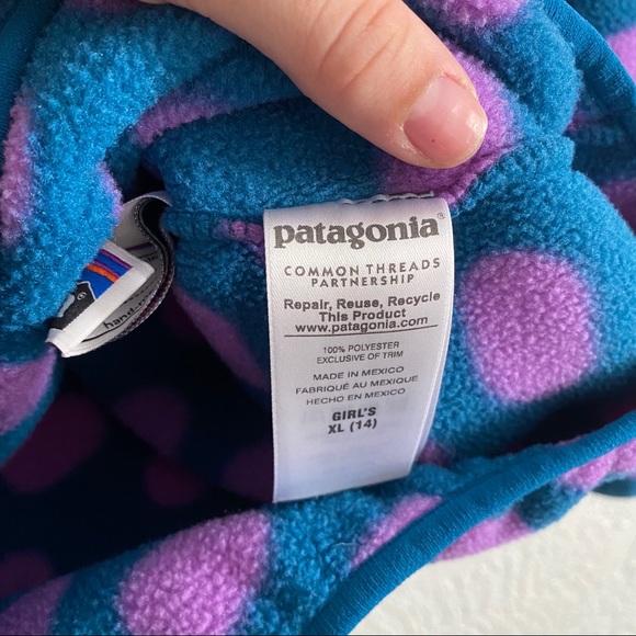 Girl’s Patagonia synchilla Pullover polkadot XL - Picture 4 of 7